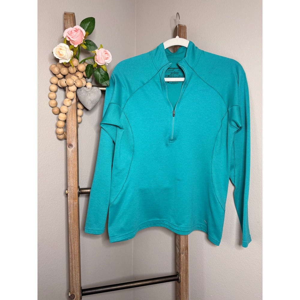 Patagonia Capilene 3 Midweight 1/4 Zip Base Layer Teal Blue 11821 Women Medium